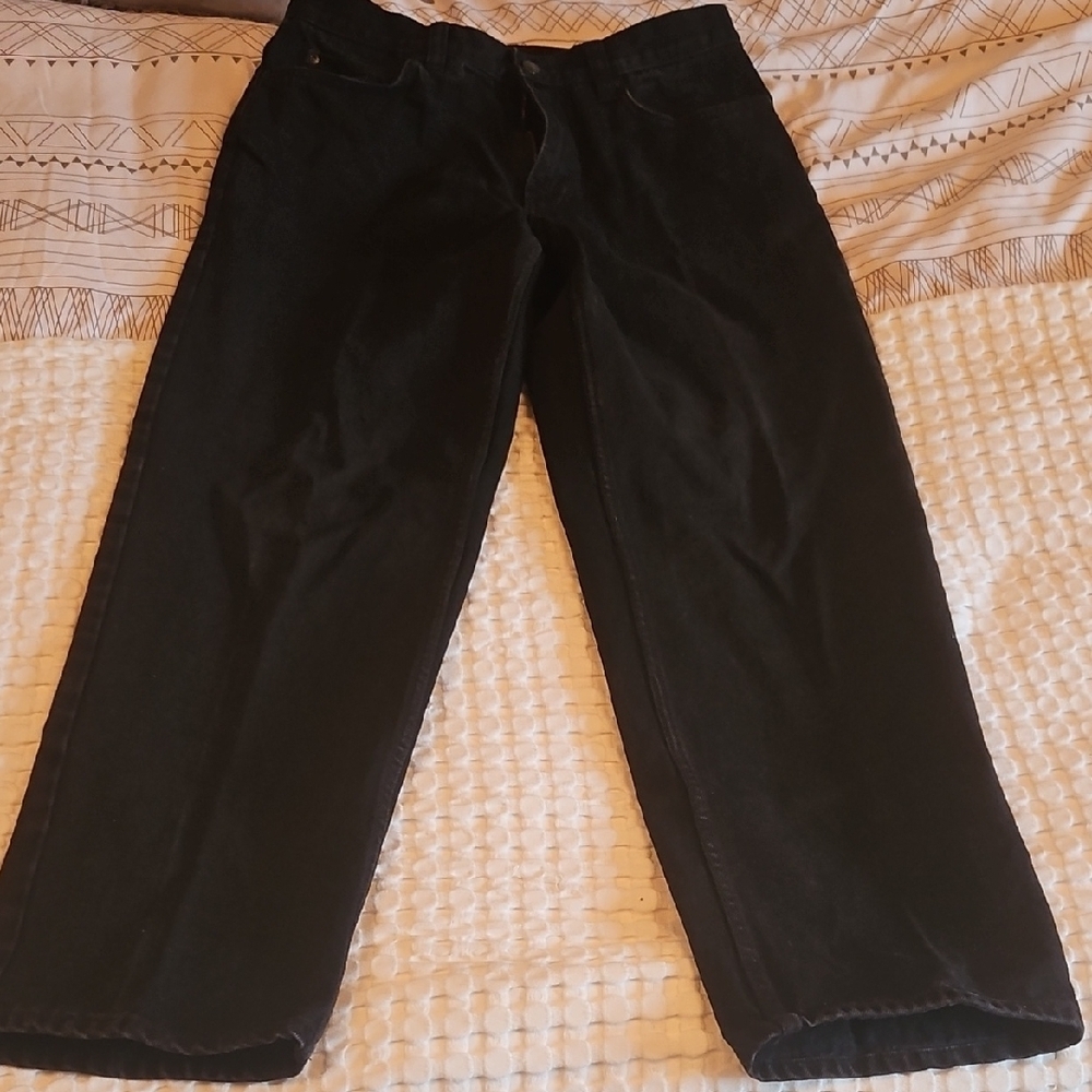 Black Straight Leg Jeans 36x32